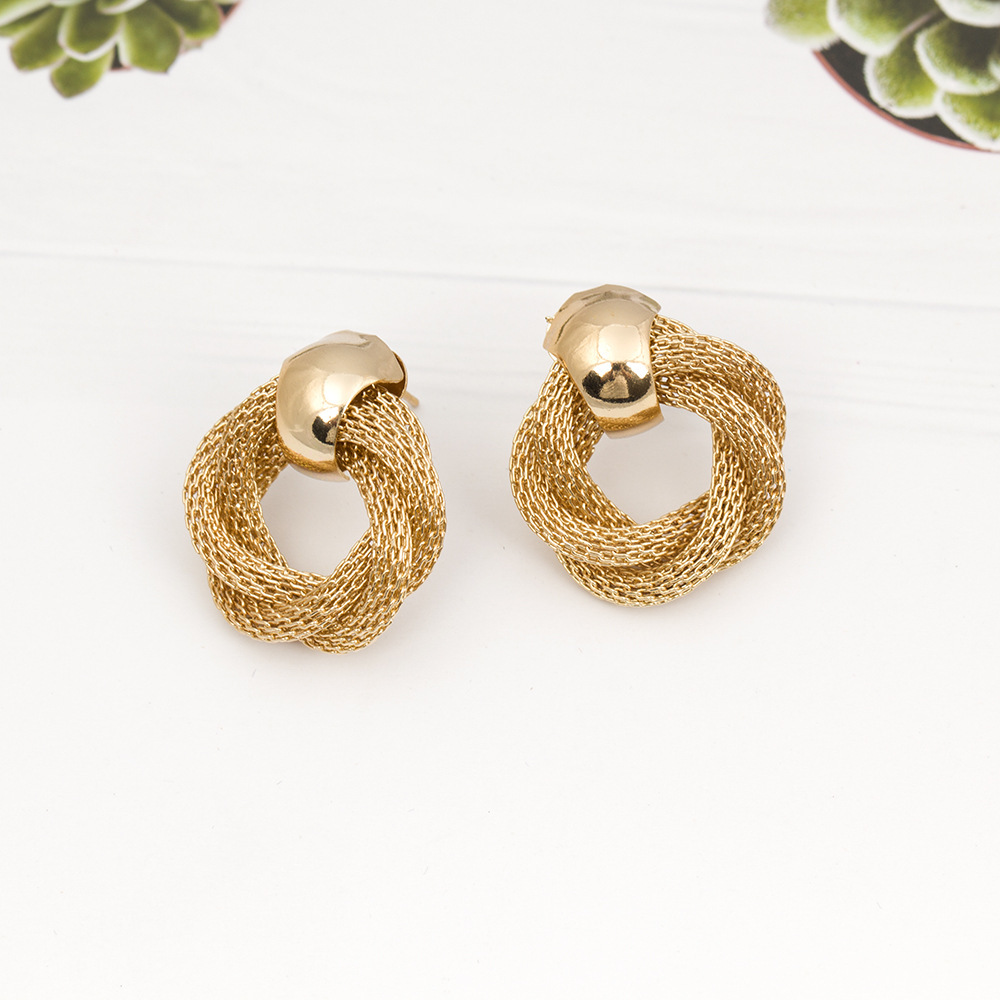 Vintage Twisted Circle Dangle Earrings for Women