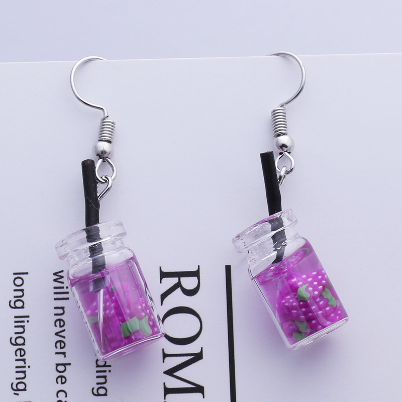 Purple Flower Butterfly Dangle Earrings for Women