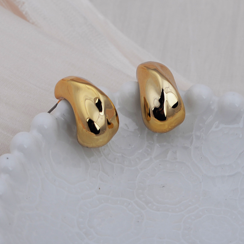 Trendy Chunky Metal Water-Drop Dangle Earrings