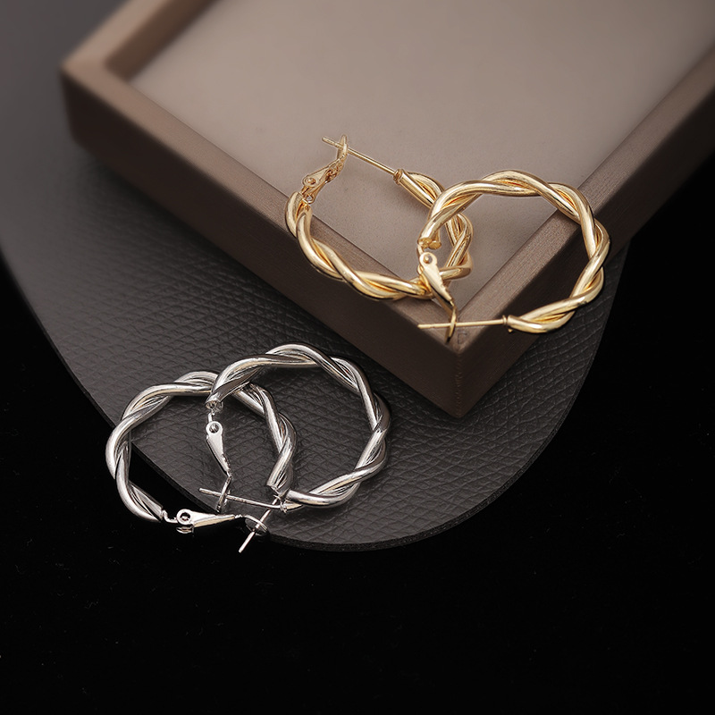 Trendy Vintage Braid Circle Dangle Earrings