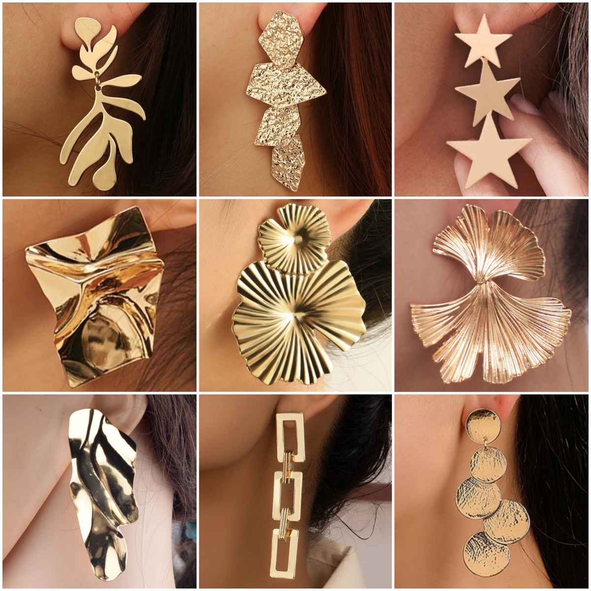 Retro Irregular Drop Earrings for Women