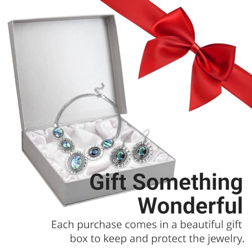 Abalone Shell Necklace & Earrings Set - Handmade Boho