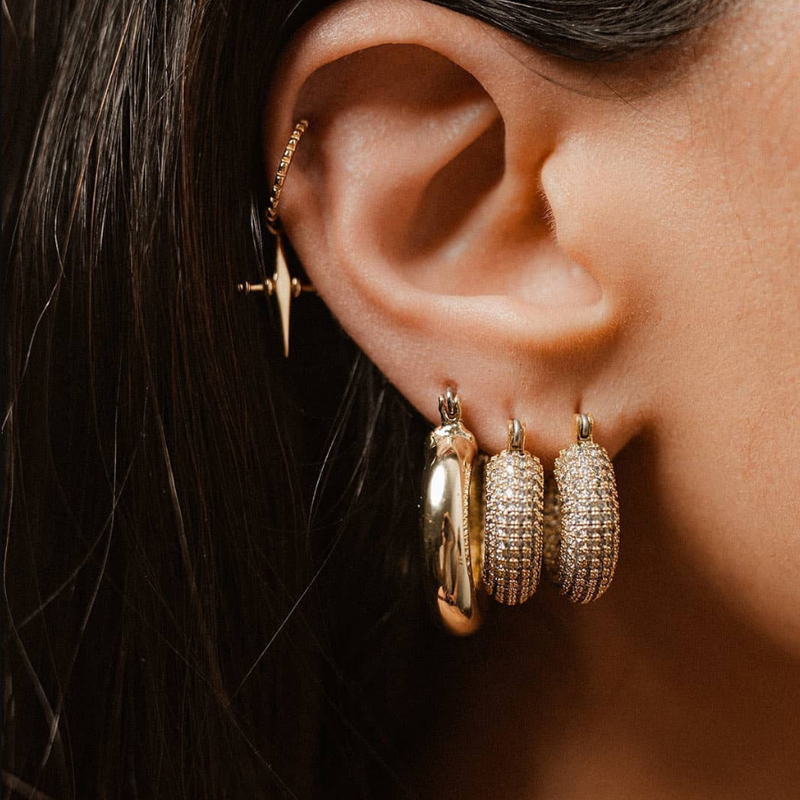 Vintage Gold Zircon Dangle Earrings for Women