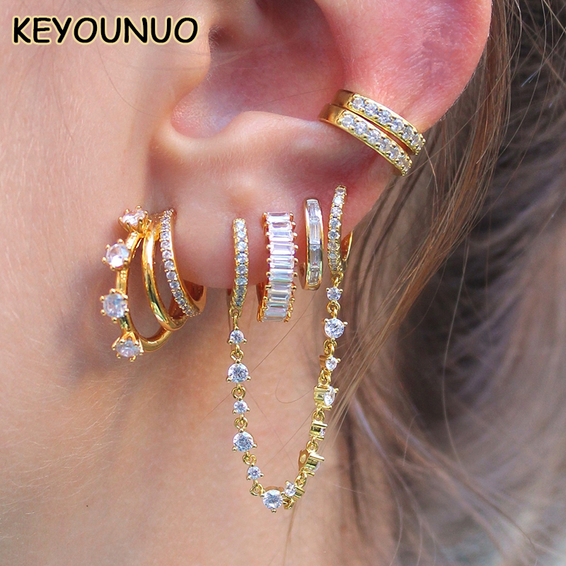 Colorful Gold Filled Stud & Dangle Earrings Set