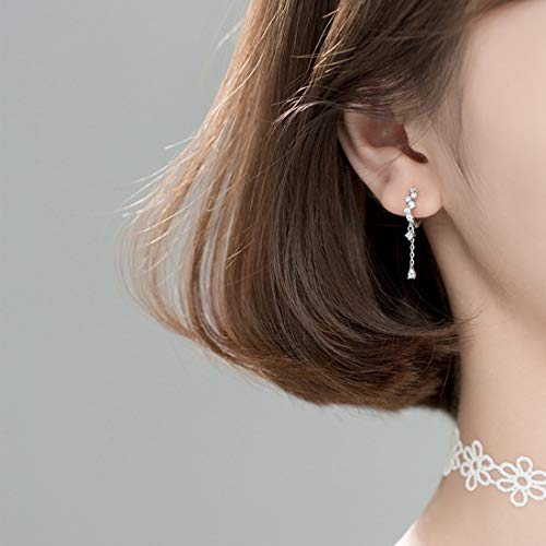 Sterling Silver CZ Teardrop Hoop Earrings