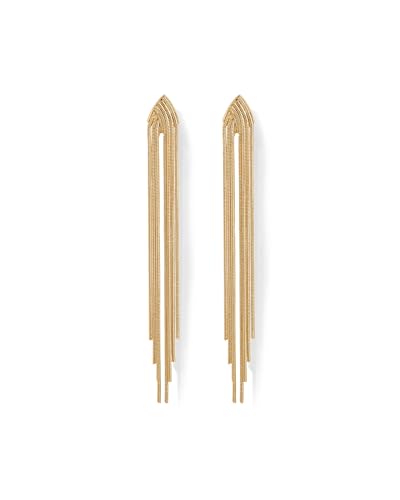 Elegant Gold Plated Tassel Dangle Earrings