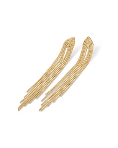 Elegant Gold Plated Tassel Dangle Earrings