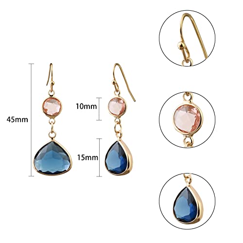 Handmade Sapphire Blue Dangle Earrings for Women