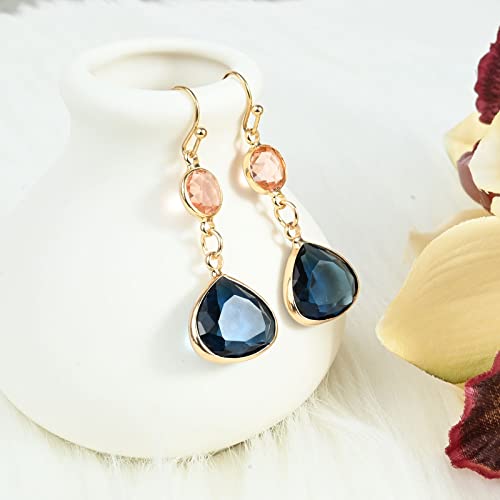 Handmade Sapphire Blue Dangle Earrings for Women