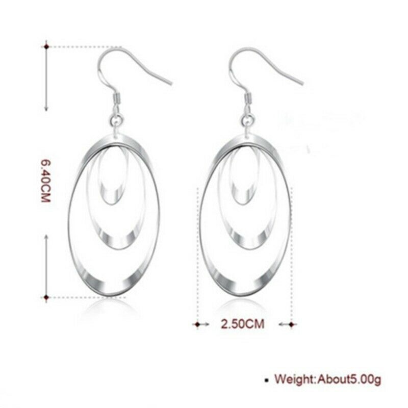 Silver Plated Dangle Hoop Earrings for Women