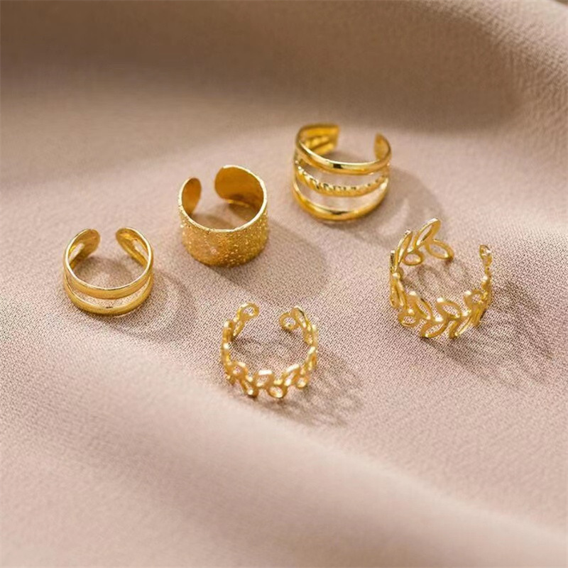 Trendy Non-Piercing Gold & Silver Leaf Earrings