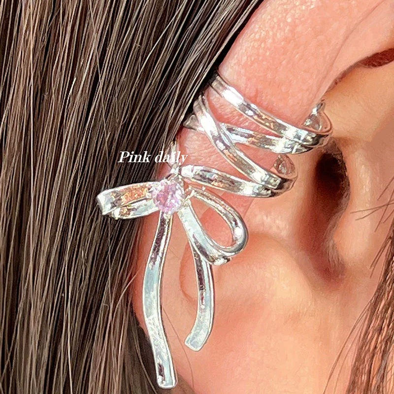 KADRUFI Ballet Style Ribbon Bow Ear Cuffs