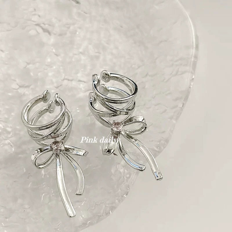 KADRUFI Ballet Style Ribbon Bow Ear Cuffs