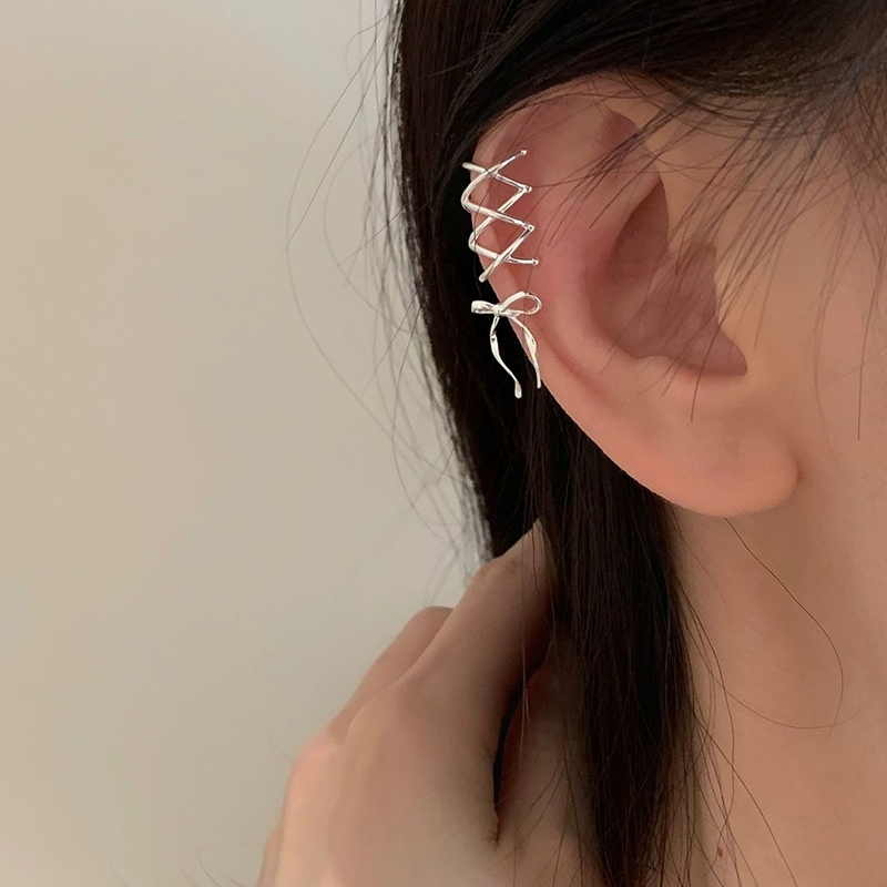 KADRUFI Ballet Style Ribbon Bow Ear Cuffs
