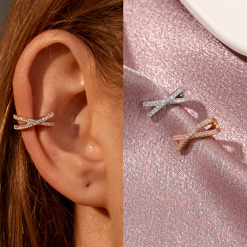 Geometric Zircon Punk Ear Cuff for Women