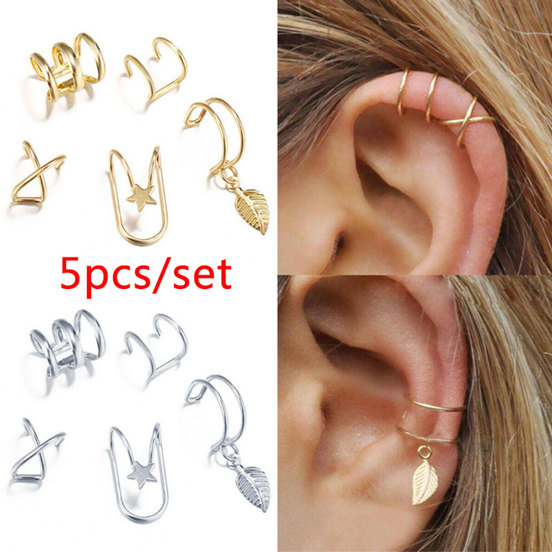 Gold Color Metal Non-Piercing Ear Cuff Clips