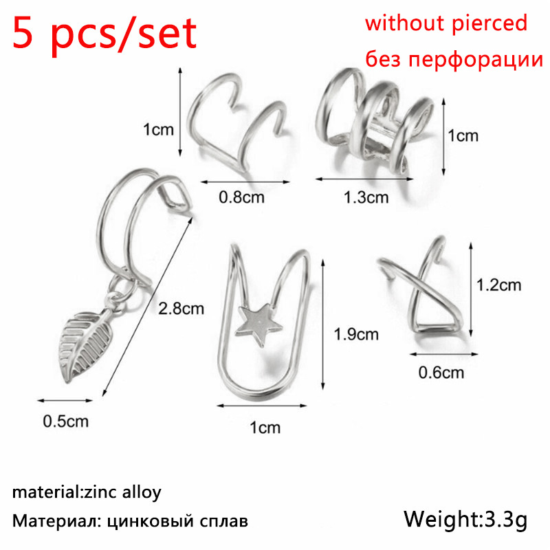 Gold Color Metal Non-Piercing Ear Cuff Clips