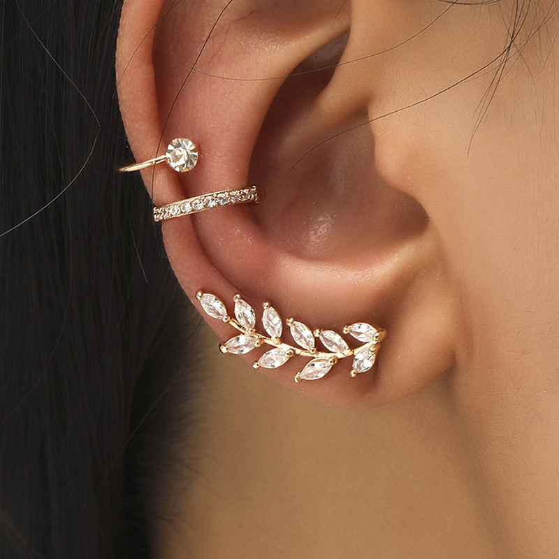 Geometric Zircon Punk Ear Cuff for Women