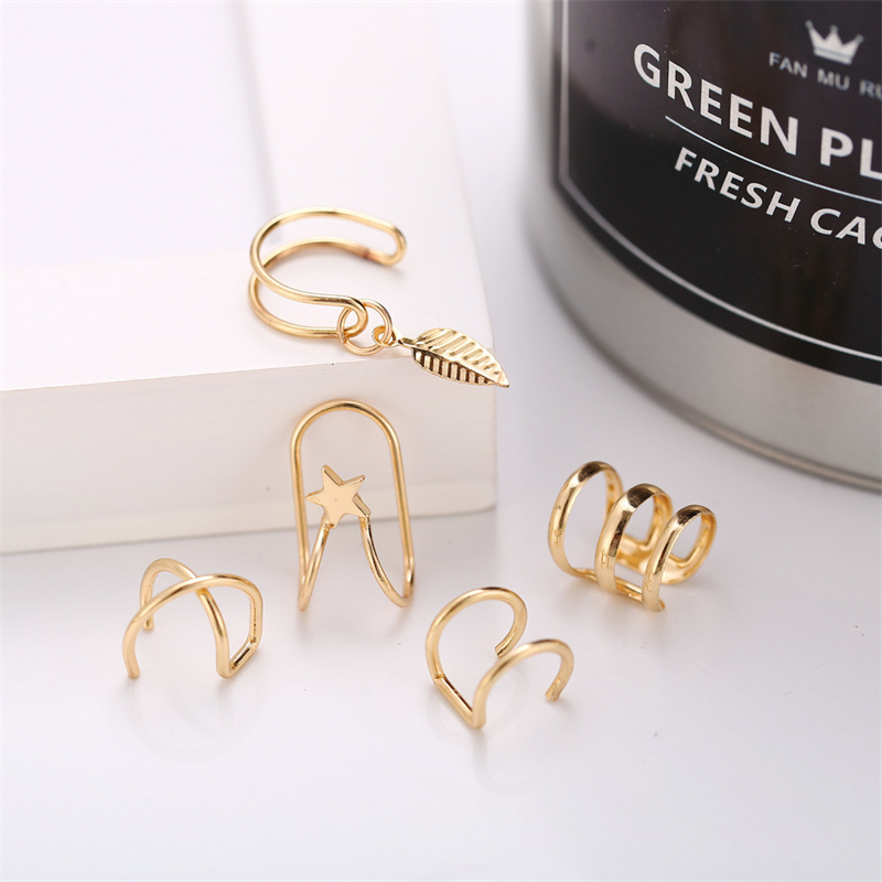 Gold Color Metal Non-Piercing Ear Cuff Clips