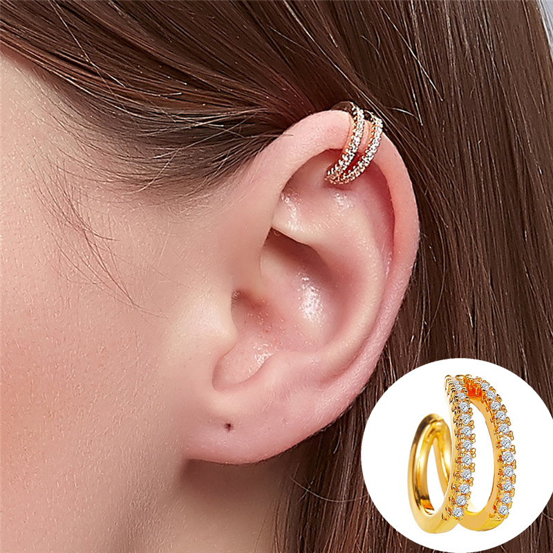 Geometric Zircon Punk Ear Cuff for Women