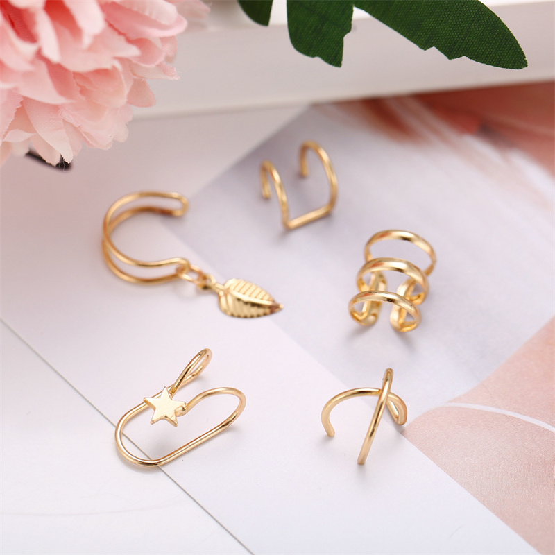 Gold Color Metal Non-Piercing Ear Cuff Clips
