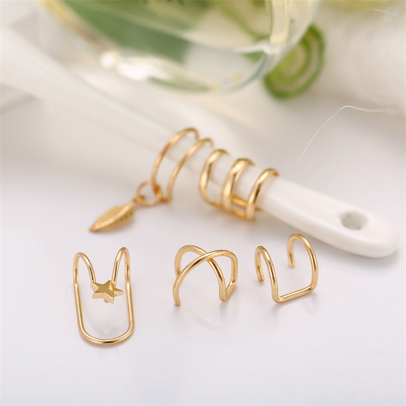 Gold Color Metal Non-Piercing Ear Cuff Clips