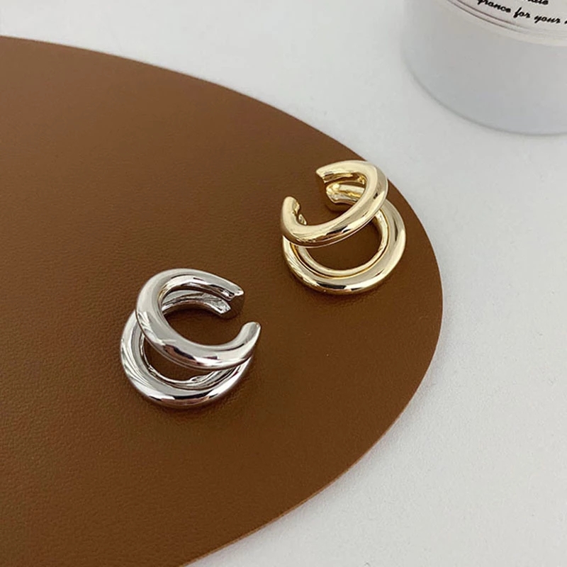 Vintage Double Circle Ear Cuff for Unisex