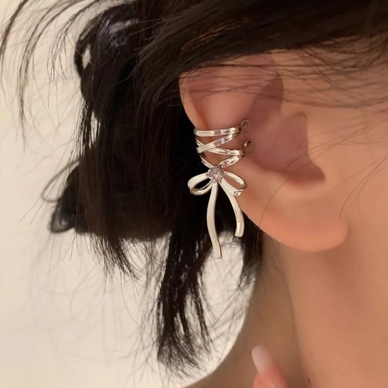 Pink Butterfly Clip-On Ear Cuff Earrings