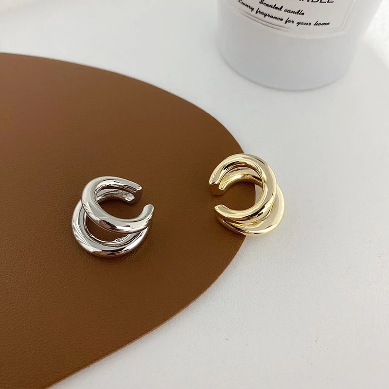 Vintage Double Circle Ear Cuff for Unisex