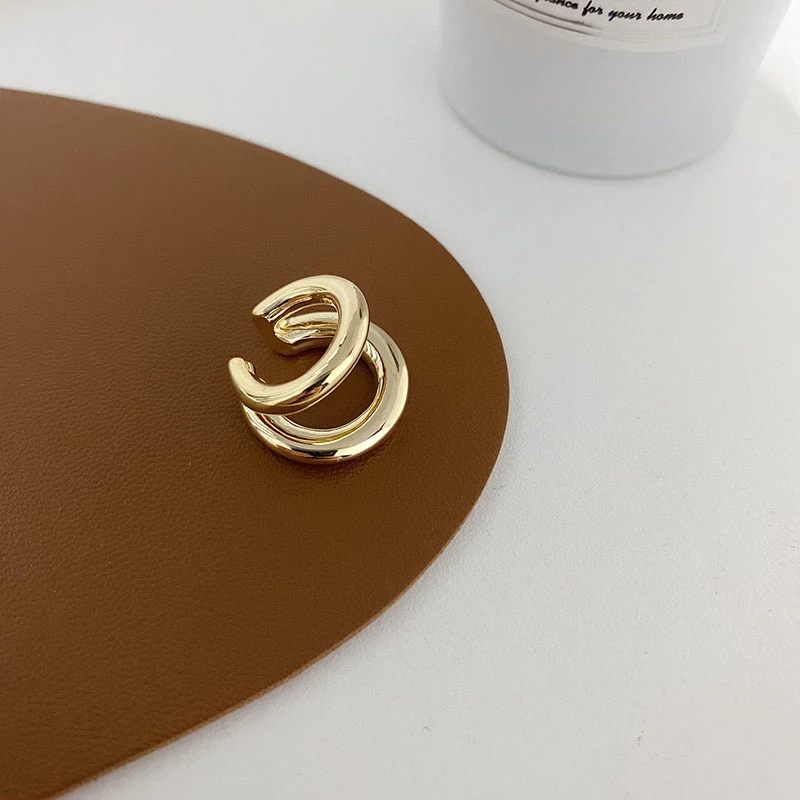 Vintage Double Circle Ear Cuff for Unisex