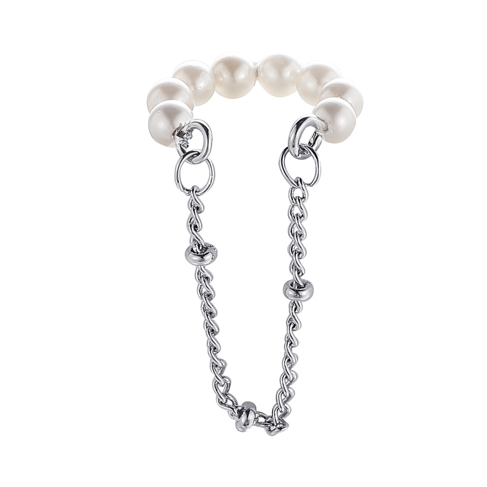 Silver Pearl Non-Piercing Ear Cuff Clip