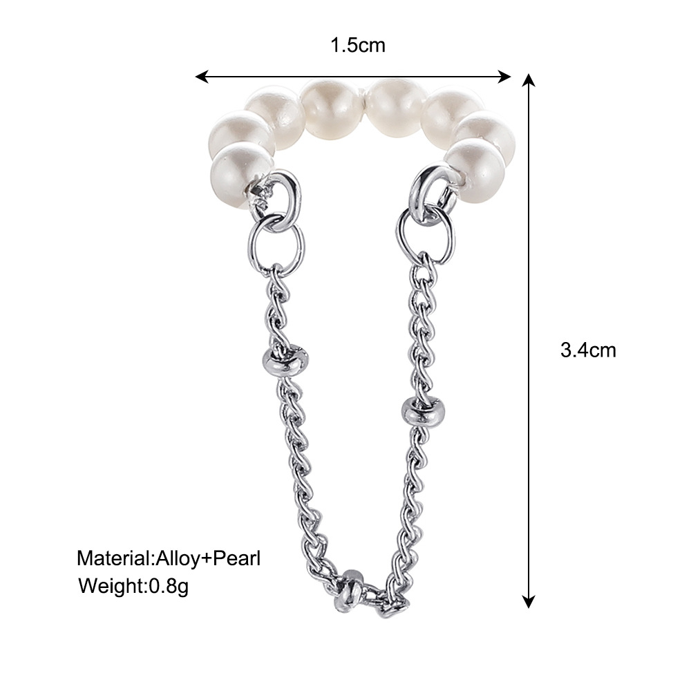 Silver Pearl Non-Piercing Ear Cuff Clip