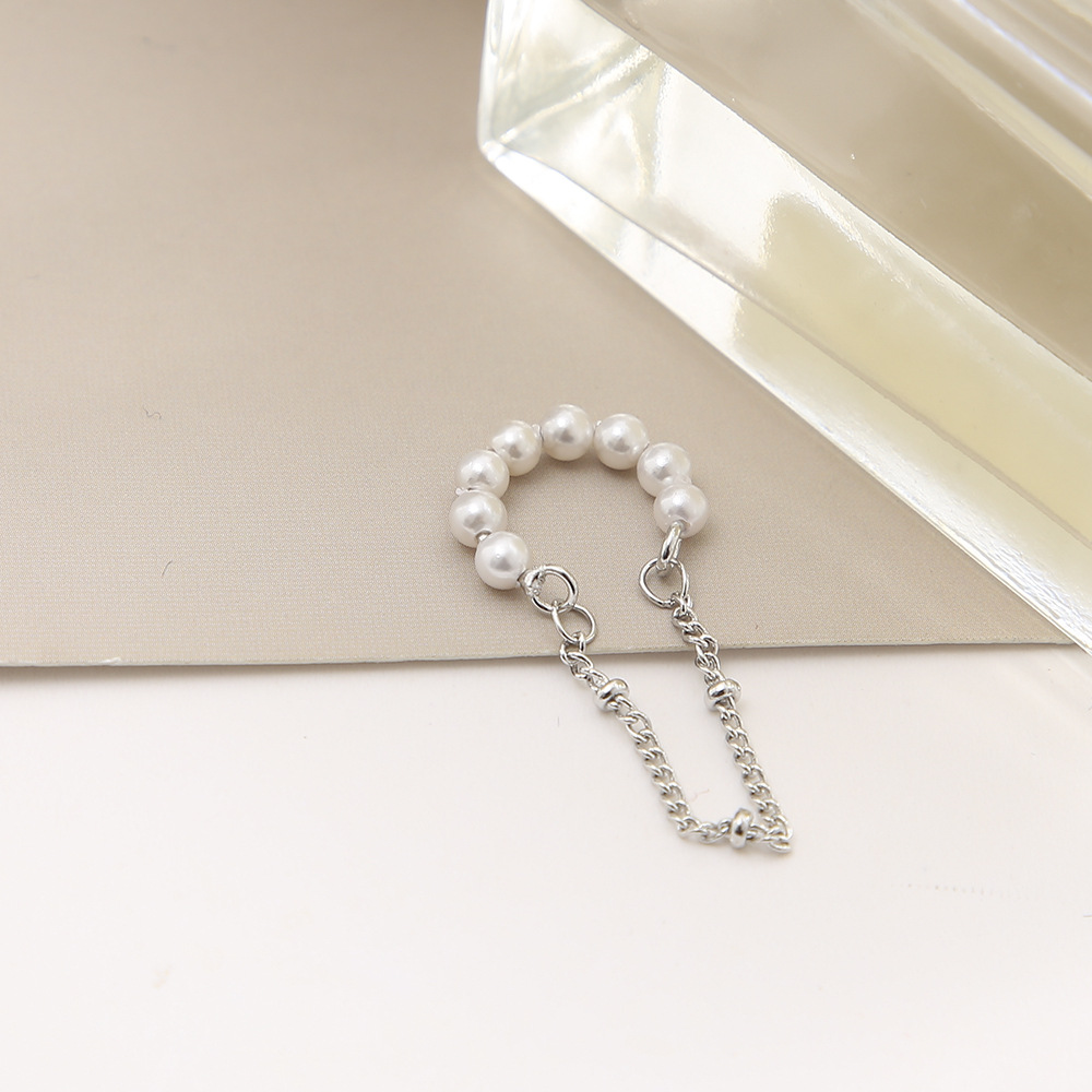 Silver Pearl Non-Piercing Ear Cuff Clip