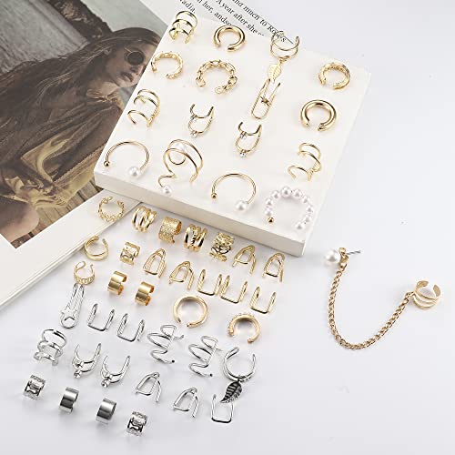 52 Pcs Helix Clip-On Fake Earrings Set
