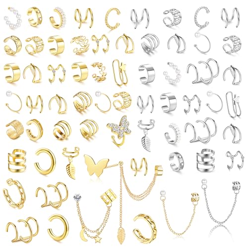 66 Pcs Non-Piercing Ear Cuff Earrings Set