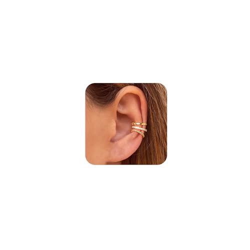 Stylish 14k Gold Non-Piercing Ear Cuffs