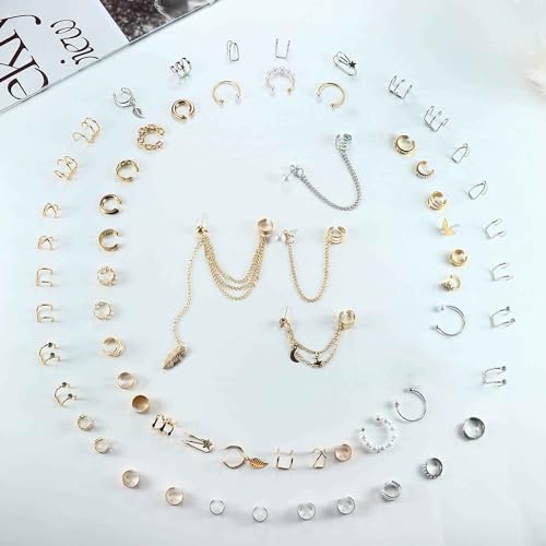66 Pcs Non-Piercing Ear Cuff Earrings Set