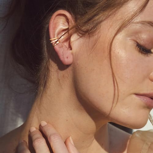 Stylish 14k Gold Non-Piercing Ear Cuffs
