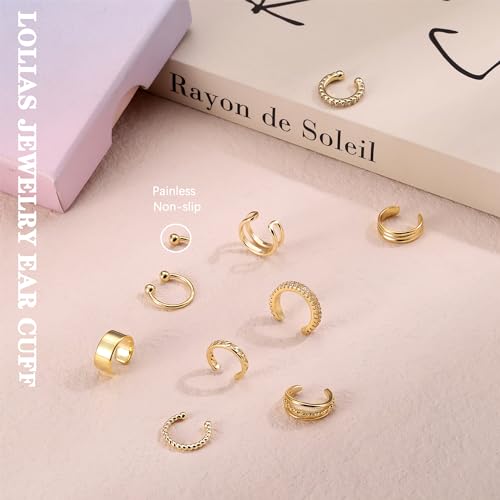 Gold Non-Piercing Ear Cuff Earrings for Women
