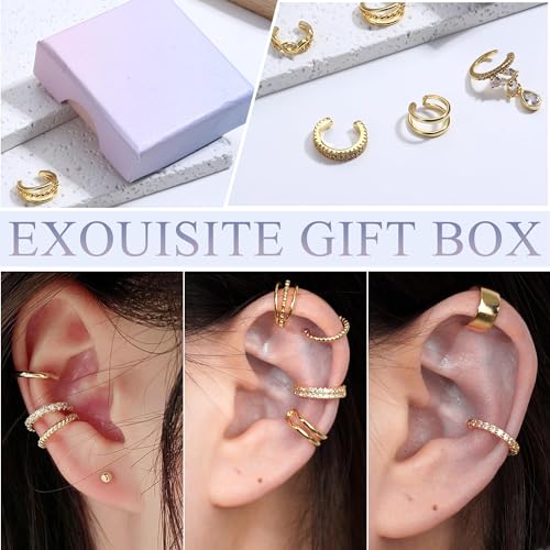 Gold Non-Piercing Ear Cuff Earrings for Women