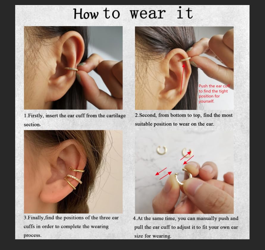 Trendy Gold Non-Piercing Ear Cuffs for Women