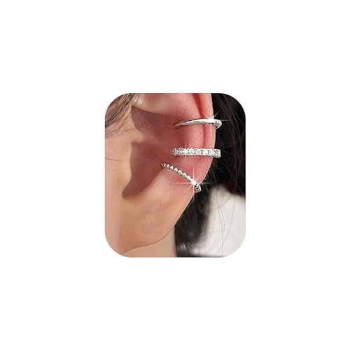 Trendy Sterling Silver Non-Piercing Ear Cuffs