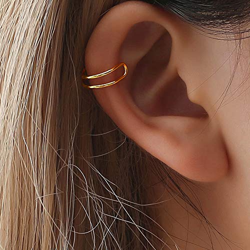 Gold Non-Piercing Ear Cuff Earrings Set