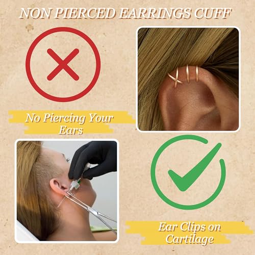 Trendy Gold Non-Piercing Ear Cuffs for Women