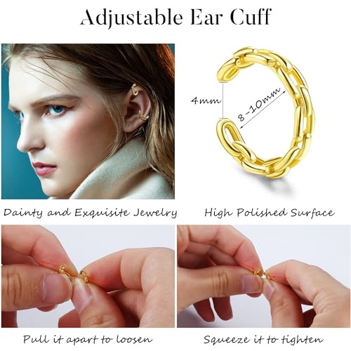 18 Gold Adjustable Ear Cuffs for Women