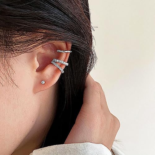 Trendy Sterling Silver Non-Piercing Ear Cuffs