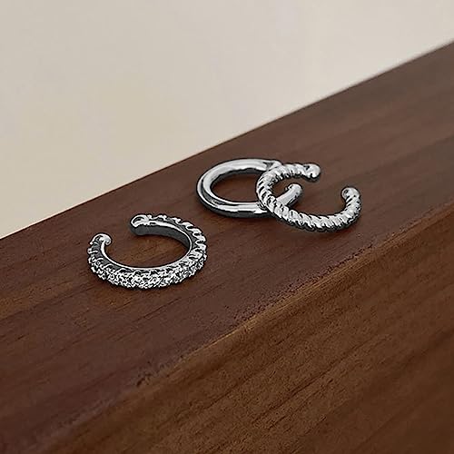 Trendy Sterling Silver Non-Piercing Ear Cuffs