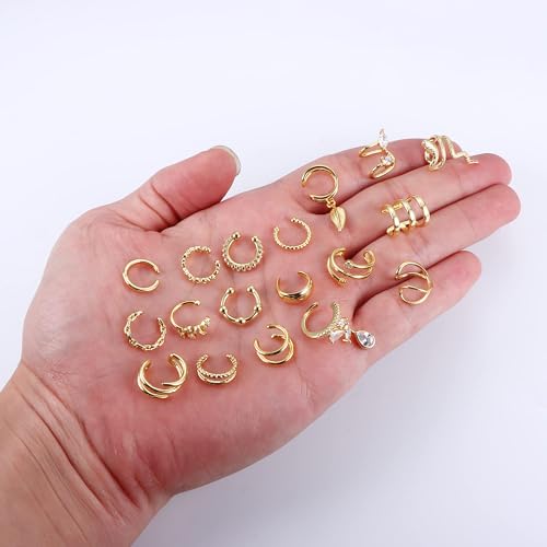 18 Gold Adjustable Ear Cuffs for Women