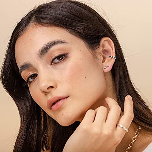 14K White Gold Plated Modern Ear Cuff