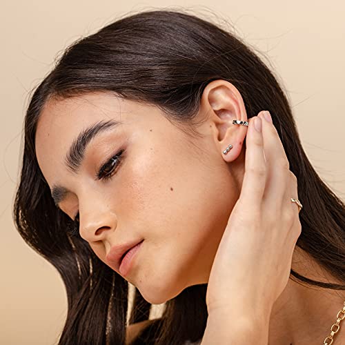 14K White Gold Plated Modern Ear Cuff